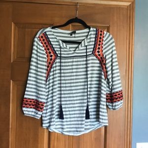 Grey/white striped shirt